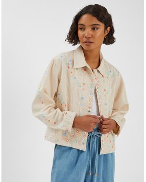 Accessorize Mirror Embroidered Jacket - Natural