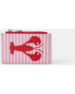 Accessorize Lobster Stripe Card Holder - Red