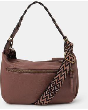 Accessorize Multi Strap Crossbody Bag - Brown