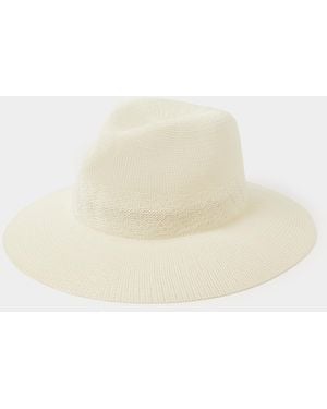 Accessorize Woven Fedora Hat - White