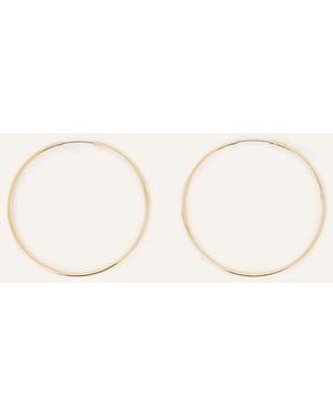 Accessorize 14Ct-Plated Medium Hoop Earrings - Natural