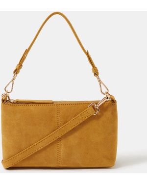 Accessorize Leather Crossbody Handbag - Yellow