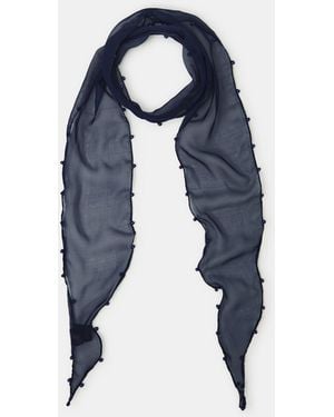 Accessorize Pearl-Edged Sheer Scarf - Blue