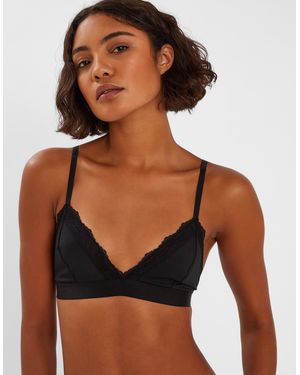 Accessorize Lace Trim Bralette - Black