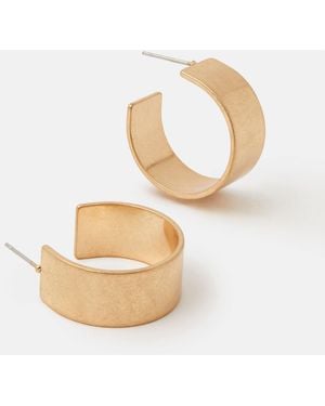 Accessorize Wide Hoop Earrings - White
