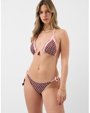 Accessorize Floral Tie Side Bikini Bottom - Brown
