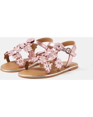 Accessorize Metallic Flower Sandals - Pink