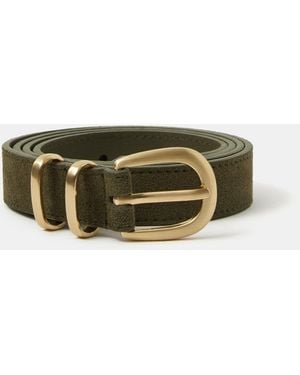 Accessorize Buckle Suede Belt - Green