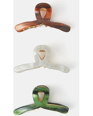 Accessorize 3-Pack Mini Twist Claw Clips - Green