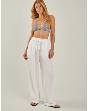 Accessorize Wide Leg Beach Trousers - Natural