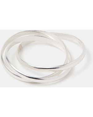 Accessorize Sterling Russian Band Ring - Natural