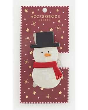 Accessorize Christmas Snowman Claw Clip - Red