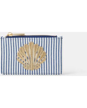 Accessorize Shell Embroidered Cardholder - Blue