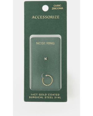 Accessorize 2-Pack 14Ct-Coated Surgical Steel Nose Rings - Green