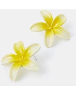 Accessorize Tropical Flower Stud Earrings - Yellow
