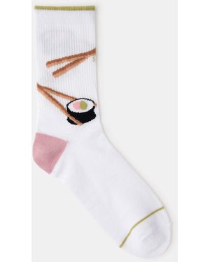 Accessorize Sushi Print Socks - White