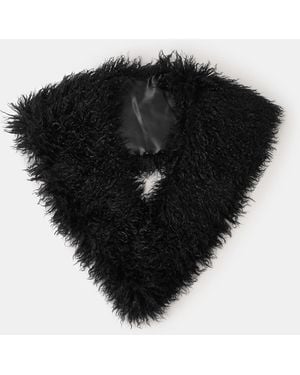 Accessorize Shaggy Faux Fur Tippet Scarf - Black