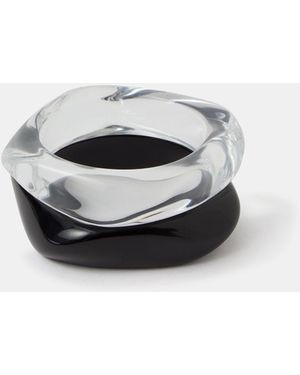 Accessorize 2-Pack Chunky Resin Bangles - White