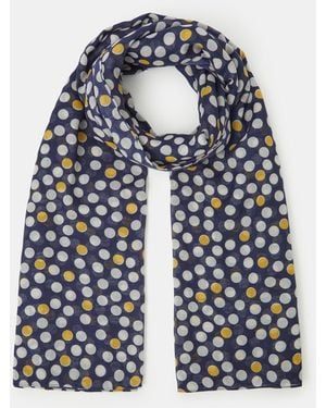 Accessorize Lightweight Polka Dot Scarf - White
