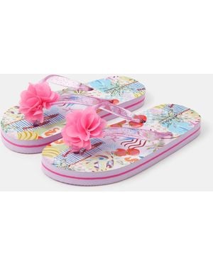 Accessorize Corsage Flip Flops - Pink