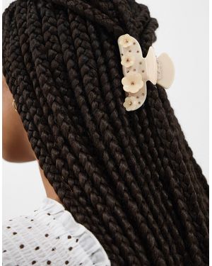 Accessorize Diamanté Flower Claw Clip - Black