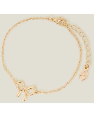 Accessorize Bow Chain Bracelet - Natural