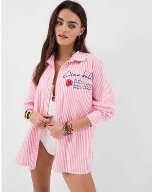 Accessorize Ciao Bella Embroidered Stripe Shirt - Pink
