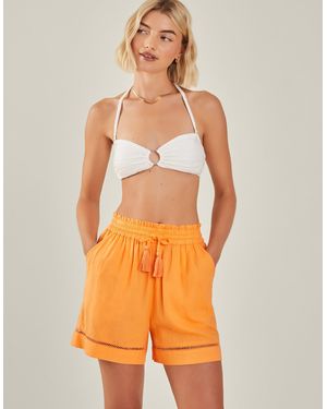 Accessorize Linen Blend Shorts - Orange