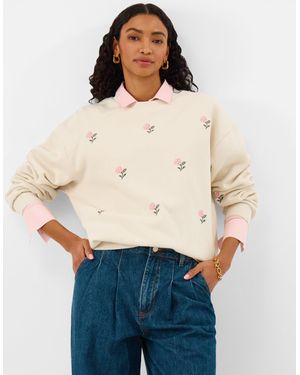 Accessorize Floral Embroidered Jumper - White