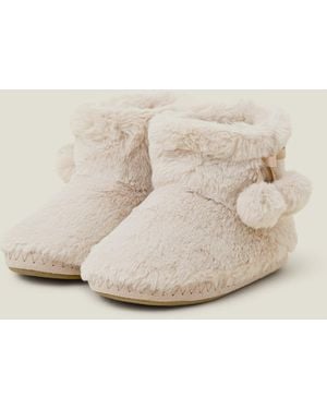 Accessorize Super Soft Slipper Boots - Natural