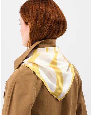 Accessorize Sun Stripe Square Satin Scarf - Brown