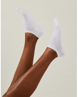 Accessorize Cotton 3-Pack Trainer Socks - Natural