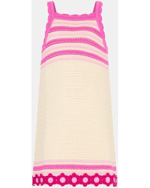 Accessorize Flower Knit Crochet Dress - Pink