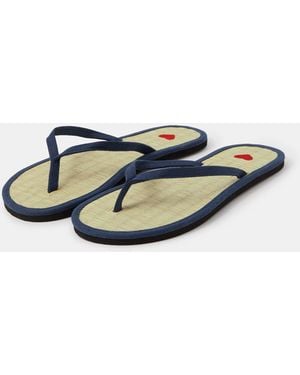 Accessorize Heart Seagrass Flip Flops - White