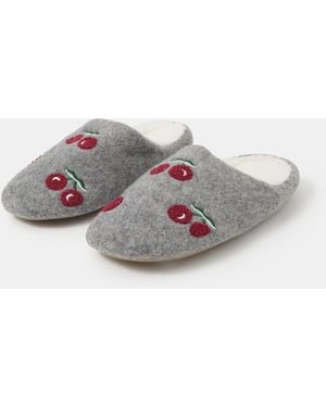 Accessorize Cherry Mule Slippers - White
