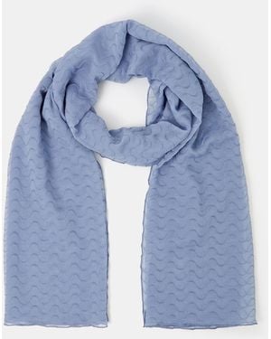 Accessorize Lightweight Wave Stitch Scarf - Blue