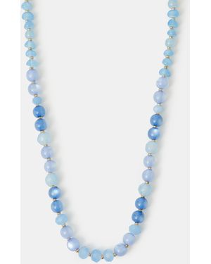 Accessorize Glass Beaded Necklace - Blue