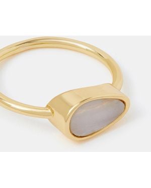 Accessorize 14Ct-Plated Agate Slice Ring - Metallic