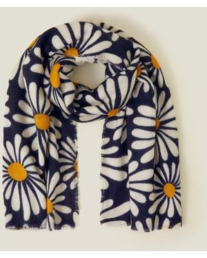 Accessorize Daisy Print Blanket Scarf - Blue