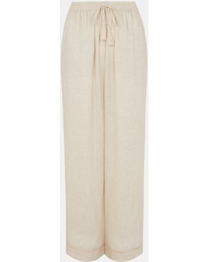 Accessorize Lace Trim Wide Leg Beach Trousers - White