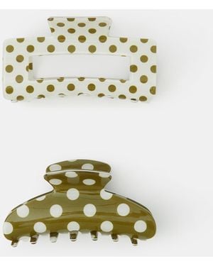 Accessorize 2-Pack Polka Dot Claw Clips - Metallic
