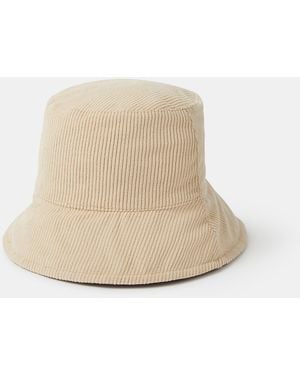 Accessorize Reversible Cord Bucket Hat - Natural