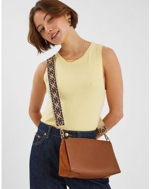Accessorize Webbing Strap Suedette Crossbody Bag - Blue
