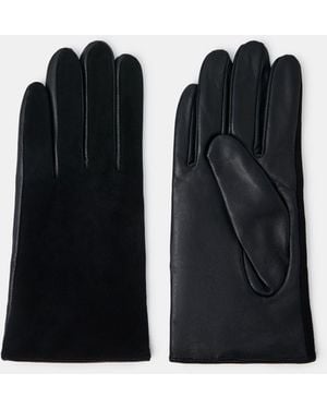 Accessorize Faux Suede Leather Gloves - Black