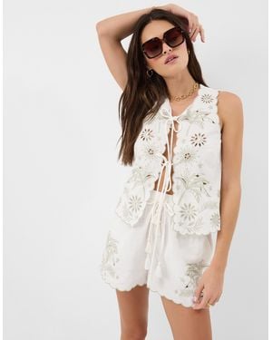 Accessorize Celestial Cutwork Shorts - White