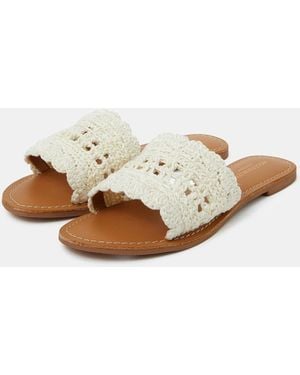 Accessorize Crochet Sliders - Natural