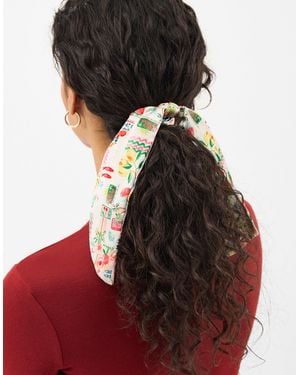 Accessorize Summer Print Scrunchie Scarf - Red