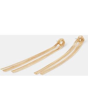 Accessorize Slinky Knot Drop Earrings - Natural