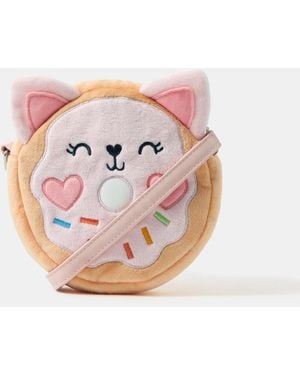 Accessorize Plush Doughnut Crossbody Bag - Pink