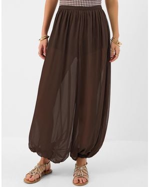Accessorize Chiffon Balloon Trousers - Brown